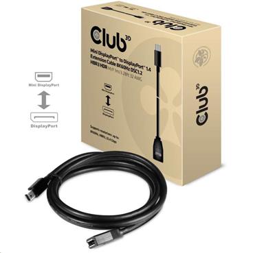Club3D Kabel Mini DisplayPort 1.4 na DisplayPort 8K 60Hz DSC 1.2 HBR3 HDR Bidirectional (M/F), 1m