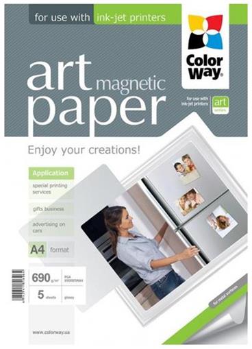 COLORWAY fotopapír/ ART glossy "magnetic" 690g/m2, A4 / 5kusů