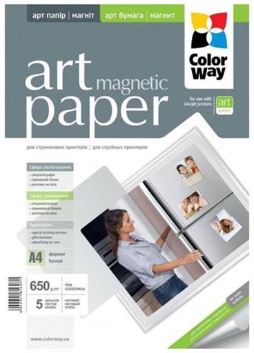 COLORWAY fotopapír/ ART matte "magnetic" 650g/m2, A4/ 5 kusů