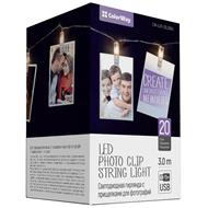 COLORWAY LED fotokolíčky / 20 LED / délka 3 m / teplá bílá/ napájení USB