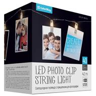 COLORWAY LED fotokolíčky / 40 LED / délka 4,2 m / teplá bílá/ napájení USB