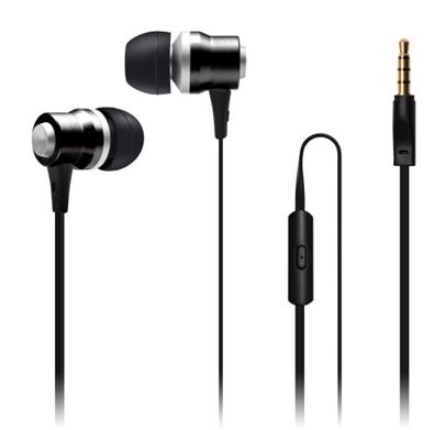 CONNECT IT Alu Sonics sluchátka do uší EP-222-BK s mikrofonem, 4 pin, černá