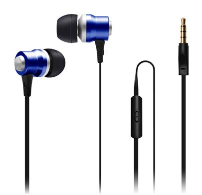 CONNECT IT Alu Sonics sluchátka do uší EP-224-BL s mikrofonem, 4 pin, modrá