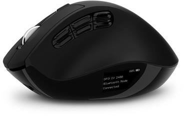 CONNECT IT FOR HEALTH DualMode bezdrátová ergonomická myš s LCD displejem, 2.4 GHz & Bluetooth 5.0, ČERNÁ
