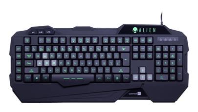 CONNECT IT Herní klávesnice CI-553 ALIEN pro hráče, LED podsvícení, USB, programovatelná, černá