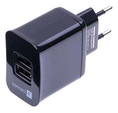 CONNECT IT Nabíjecí adaptér s 2x USB portem dohromady 3.1 A černý
