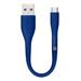 CONNECT IT Wirez Micro USB - USB pro power banky, modrý, 13 cm