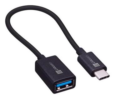 CONNECT IT Wirez USB-A -> USB-C (Type C) kabelová redukce, OTG, černá, 15 cm