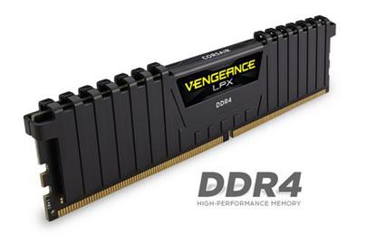 CORSAIR 16GB=2x8GB DDR4 2666MHz VENGEANCE LPX BLACK PC4-21300 CL16-18-18-35 1.2V XMP2.0 (16GB=kit 2ks 8GB s chladičem