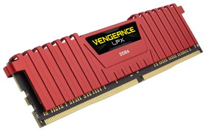 CORSAIR 16GB=2x8GB DDR4 2666MHz VENGEANCE LPX RED PC4-21300 CL16-18-18-35 1.2V XMP2.0 (16GB=kit 2ks 8GB s chladičem červený