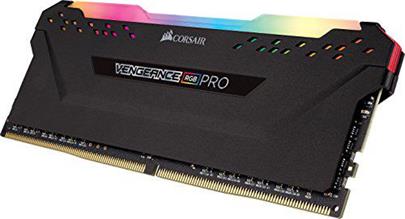 CORSAIR 16GB=2x8GB DDR4 3000MHz VENGEANCE RGB PRO BLACK s RGB LED CL15-17-17-35 1.35V XMP2.0 (RGB LED, 16GB=kit 2ks 8GB s černým