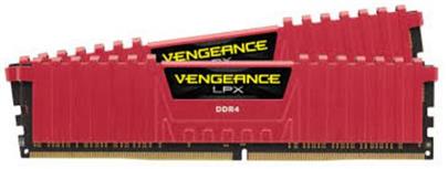 CORSAIR 32GB=2x16GB DDR4 2666MHz VENGEANCE LPX RED PC4-21300 CL16-18-18-35 1.2V XMP2.0 (32GB=kit 2ks 16GB s červeným chladičem