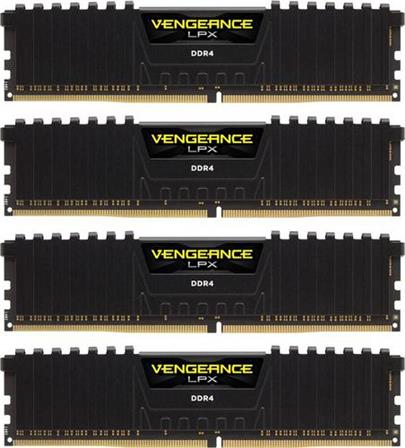 CORSAIR 32GB=4x8GB DDR4 3200MHz VENGEANCE LPX BLACK PC4-25600 CL16-18-18-36 1.35V XMP2.0 (32GB=kit 4ks 8GB s chladičem