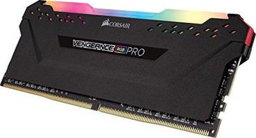 CORSAIR 64GB=4x16GB DDR4 2666MHz VENGEANCE RGB PRO BLACK s RGB LED CL16-18-18-35 1.2V XMP2.0 (RGB LED, 64GB=kit 4ks 16GB s černým