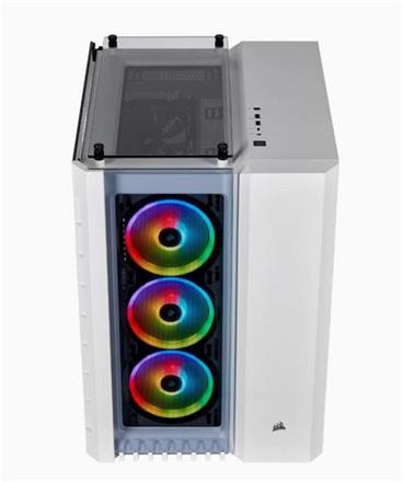 CORSAIR Carbide 680X RGB ATX High Airflow Tempered Glass ATX White PC Case, bílý bez zdroje, 2x USB3, audio
