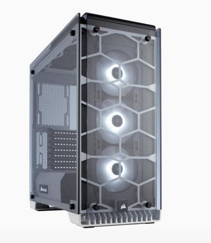 CORSAIR Crystal Series 570X RGB ATX Mid-Tower Case White ATX PC Case bílý bez zdroje, průhledná bočnice