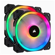 CORSAIR LL140 RGB 140mm Dual Light Loop Fan ventilátor PWM (2 pack) - 140x25mm (2 ks v balení, každý dva LED kruhy, a Lighting No