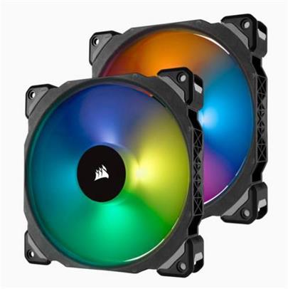 CORSAIR ML140 PRO RGB LED 140mm PWM Premium Magnetic Levitation Fan (2 pack) - 140x25mm (2 ks v balení, a Lighting Node PRO)