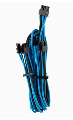 Corsair Premium Individually Sleeved Split PCIe cable (2 connectors), Type 4 (Generation 4), Modrá/Černá