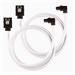 Corsair Premium Sleeved SATA Data Cable Set with 90° Connectors, White, 60cm