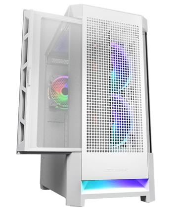COUGAR Airface RGB White | PC Case | Mid Tower / Mesh Front Panel / 2 x 140mm ARGB Fans / 1x 120mm ARGB Fan / TG Le