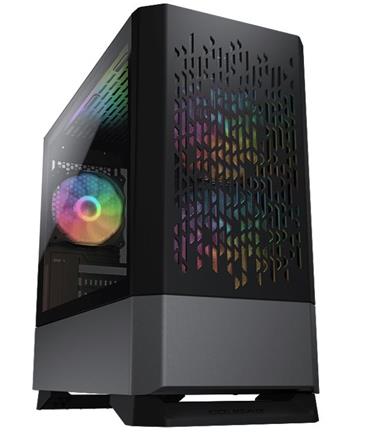 COUGAR MG140 Air RGB Black | PC Case | Mini Tower / Air Vents Front Panel / 3 x ARGB Fans / 4mm TG Left Panel