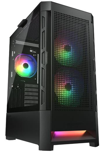 COUGAR PC skříň DUOFACE Pro Black Mid Tower Airflow Front Panel TG Left Panel 2 x ARGB 140mm & 1x 120mm Fans