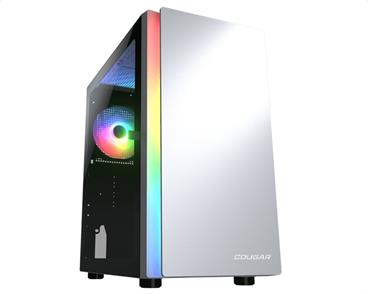 COUGAR PC skříň Purity RGB White Mini Tower TG Front Panel ARGB strip / 1 x ARGB Fan / 3mm TG Left Panel