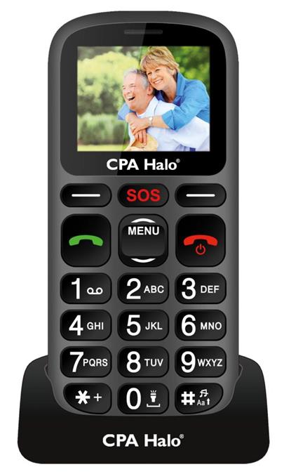 CPA mobilní telefon pro seniory HALO 16 1,77" barevný display/ SOS tlačítko/ vestavěná svítilna/ FM rádio/ černý