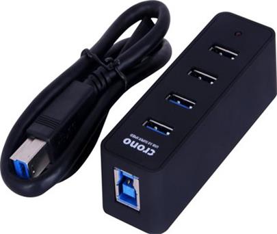 Crono USB HUB, 4 porty, USB 3.0, černý