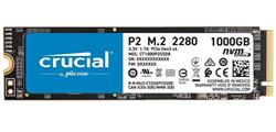 Crucial SSD P2 1TB 3D NAND PCIe NVMe Gen3 M.2 (čtení/zápis: 2300/940MB/s; 95/215K IOPS)
