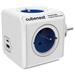 Cubenest Powercube Original USB PD 20W, A+C, 4× zásuvka, bílá/modrá, dětská pojistka, uzemnění, max. 16A/250V~3680W