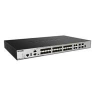 D-Link 20-port SFP Layer 3 Stackable Managed Gigabit Switch including 4-port Combo 1000BaseT/SFP plus 4 10GE SFP+