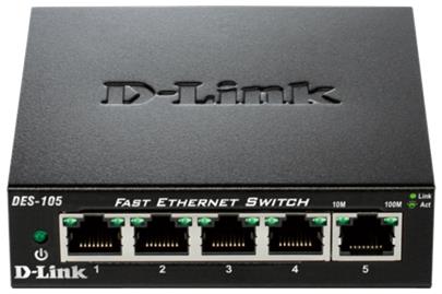 D-Link DES-105/E 5-port 10/100 Metal Housing Desktop Unmanaged Switch
