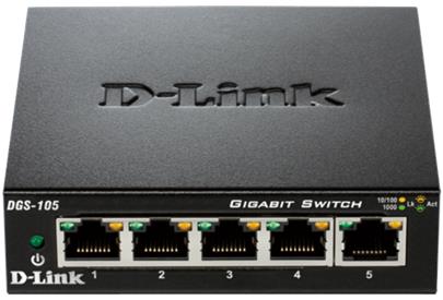 D-Link DGS-105/E 5-port 10/100/1000 Gigabit Metal Housing Desktop Switch