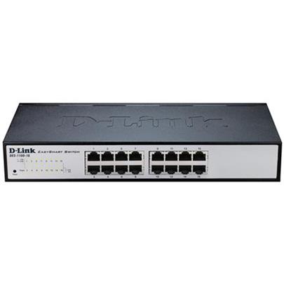 D-Link DGS-1100-16 16-port 10/100/1000 EasySmart Switch- 16-Port 100BaseTX Auto-Negotiating 10/100/1000Mbps Switch- Fanless