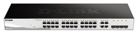 D-Link DGS-1210-28 28-port Gigabit Smart+ Switch, 24x GbE, 4x RJ45/SFP, fanless