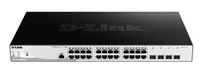 D-Link DGS-1210-28MP L2/L3 Smart+ PoE switch, 24x GbE PoE+, 4x RJ45/SFP, PoE 370W