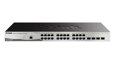 D-Link DGS-1210-28MP/ME L2+ Gigabit PoE+ Managed switch, 24x GbE PoE+, 4x SFP, Metro Ethernet