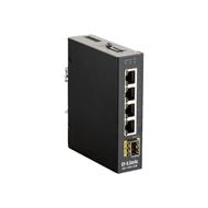 D-Link DIS-100G-5SW 5 Port Unmanaged Switch with 4 x 10/100/1000BaseT(X) ports & 1 x 100/1000BaseSFP ports 