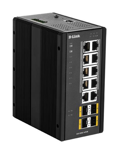 D-Link DIS-300G-14PSW Industrial Gigabit Managed PoE Switch with SFP slots