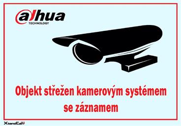 DAHUA Bezpečnostní tabulka pro kamerové systémy, transparentní, 140x100mm, logo Dahua