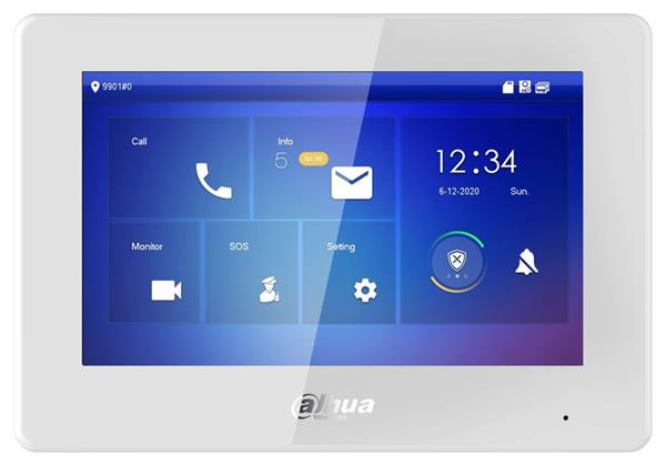 DAHUA Bytový monitor IP 2-drát/ touch 7" 1024x600/ paměť/ CZ menu/ bílý
