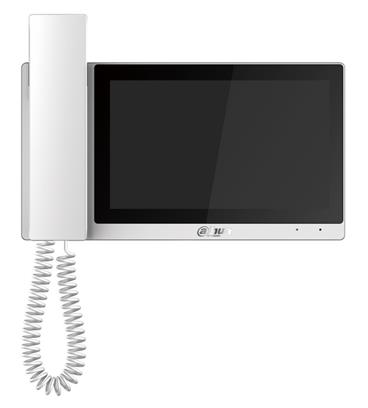 DAHUA Bytový monitor IP se sluchátkem/ touch 7" 1024x600/ Ethernet+WiFi/ PoE 802.3af/ paměť/ CZ menu/ bílý
