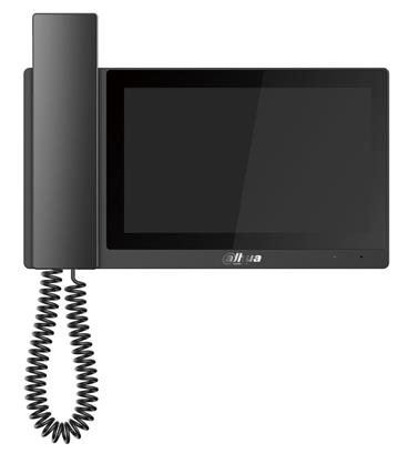 DAHUA Bytový monitor IP se sluchátkem/ touch 7" 1024x600/ Ethernet+WiFi/ PoE 802.3af/ paměť/ CZ menu/ černý