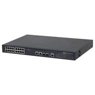 DAHUA PoE L2 switch 16x 100Mb + 2x 1Gb/SFP, 16x PoE 802.3af/at/Hi-PoE <60W, celkem PoE 240W