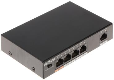 DAHUA PoE switch 5x 100Mb, 4x PoE 802.3af/at/Hi-PoE <60W, celkem PoE 60W, extend mód 10Mb/s do 250m