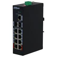 DAHUA PoE switch 9x 1Gb + 2x SFP 1Gb, 8x PoE 802.3af/at, 2x PoE 802.3bt/Hi-PoE do 90W, PoE celkem 120W, DIN, -30~65°C