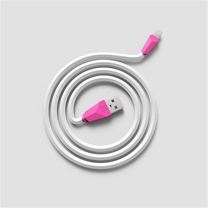 Datový kabel ALIEN, lighting , barva bílo-růžová