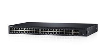 Dell Networking S3148P, L3, PoE+, 48x 1GbE, 2x Combo, 2x 10GbE SFP+ fixed ports, Stacking, IO to PSU air, 1x 1100w AC PS